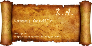 Kassay Artúr névjegykártya